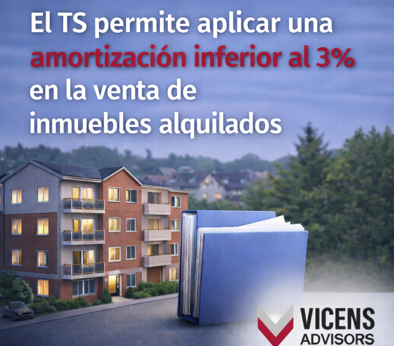 Venta de inmuebles alquilados: el Tribunal Supremo permite aplicar una amortización inferior al 3%