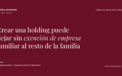 Holding en la empresa familiar: cuándo se pierde la exención